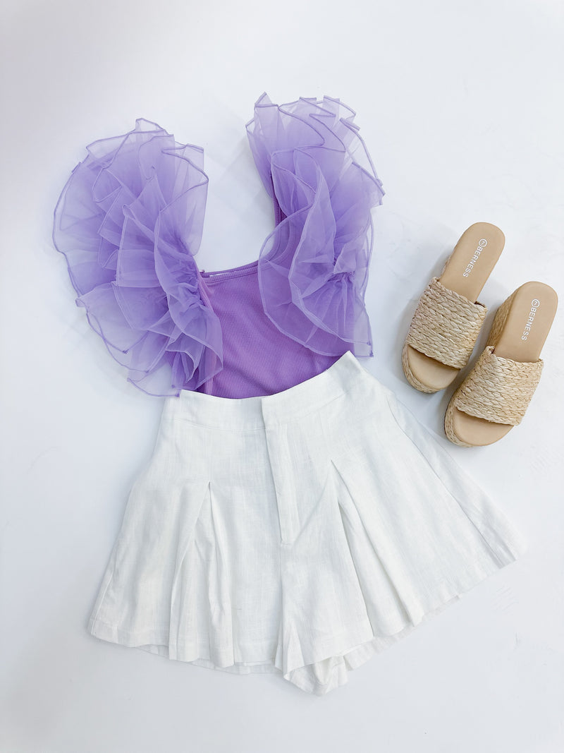 Lavender Ruffle Bodysuit