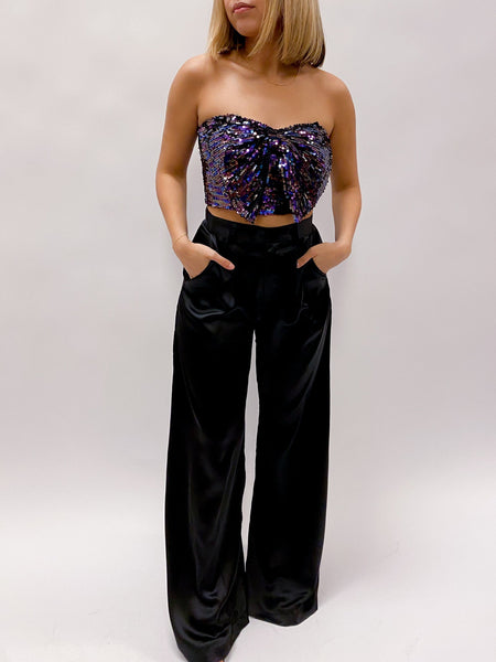 Alma Satin Wide Trousers