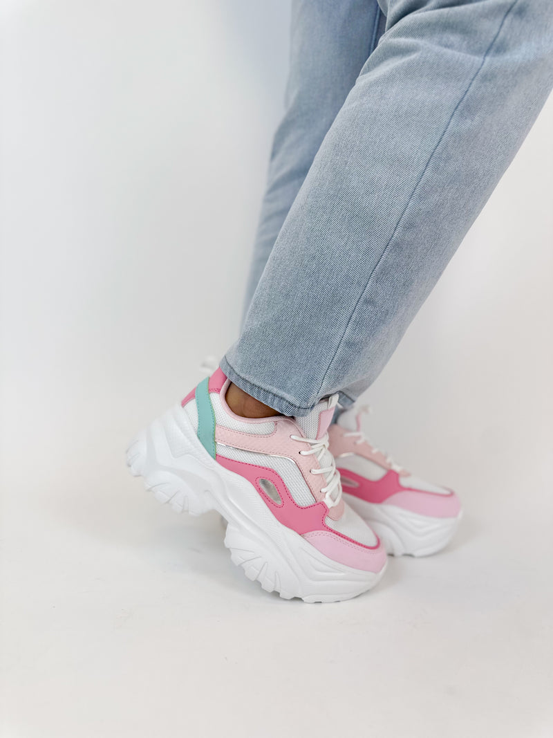 Hannah Pink Chunky Sneakers