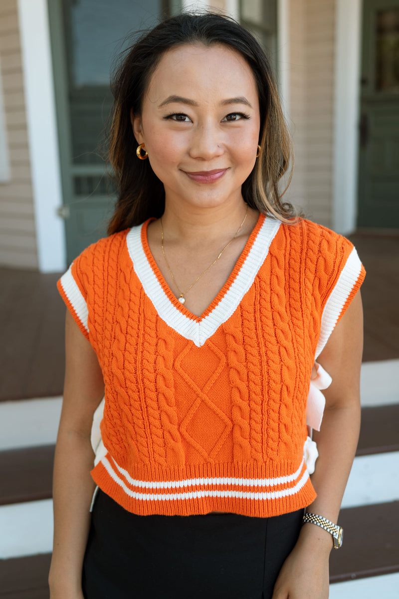 Serena Sweater Vest - Orange