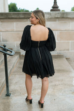 Stylish, Modern ,Effortless little black mini dress