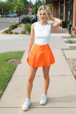 Pleated Tennis Skort - Orange