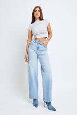 NORI Distressed Wide Leg Jeans