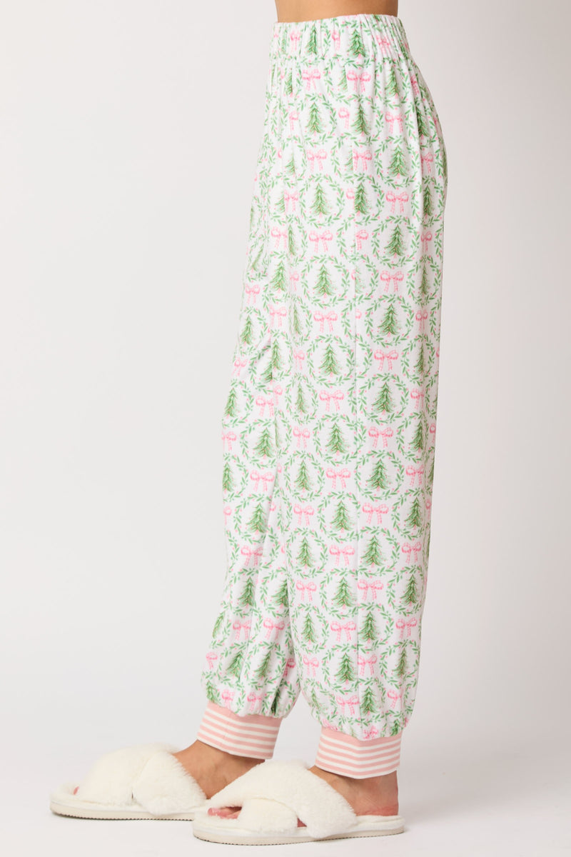 Christmas Tree & Bow Loungewear Pants