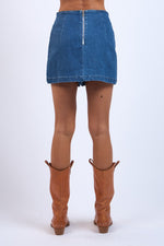 denim skort with back zipper