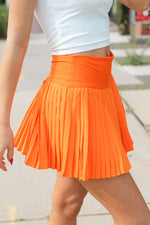 Pleated Tennis Skort - Orange