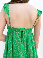 Farah A-Line Mini Dress- Green