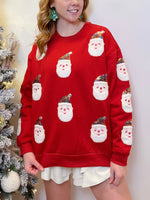All Over Santa Sweater - Red