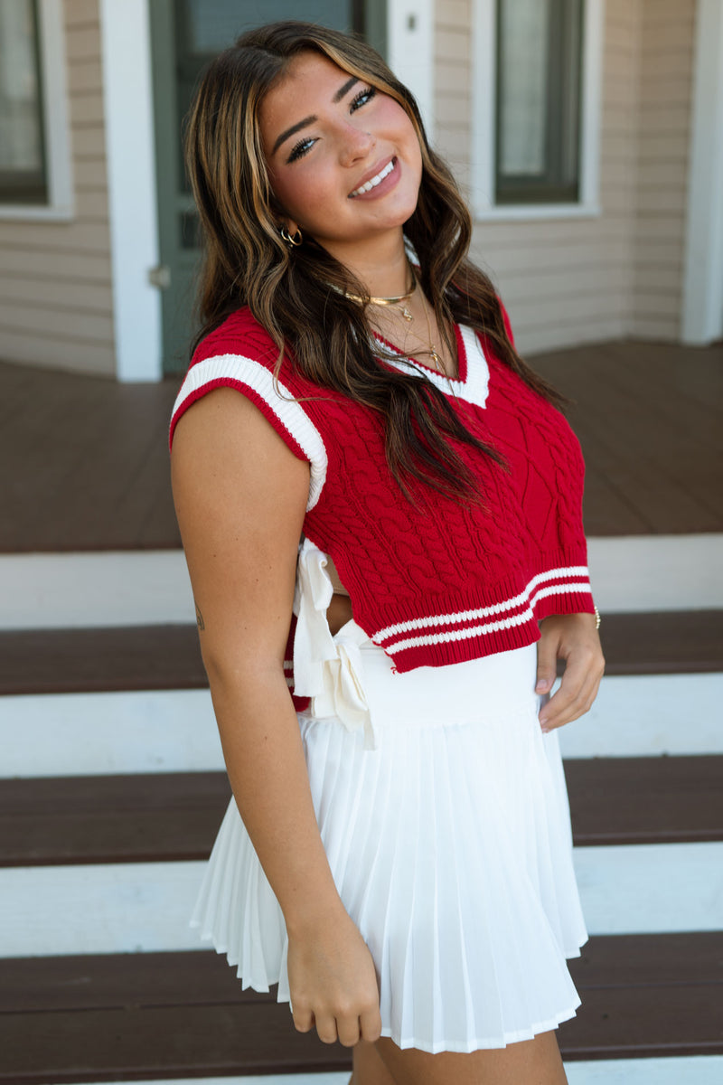 Serena Sweater Vest - Red