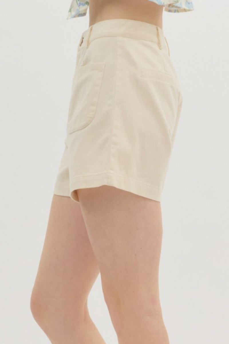 Cream colored  tailored shorts 