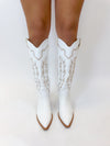 Indigo Tall White Boots