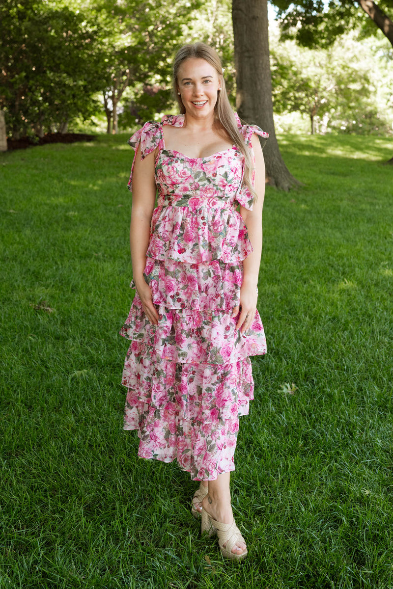 Olivia Floral Midi Dress