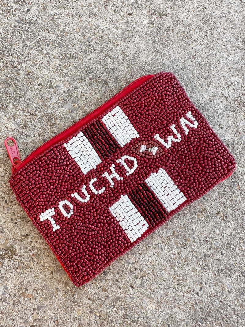 Touch Down Beaded Coin Pouch