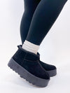 Onyx Platform Ankle Boots - Black