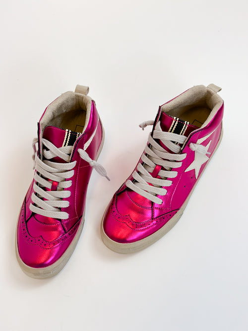 Paulina Metallic Hot Pink Sneakers