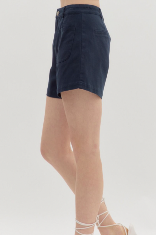 old money navy shorts with front pockets