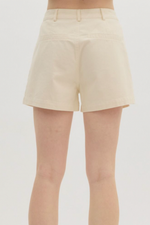 High waisted cotton shorts