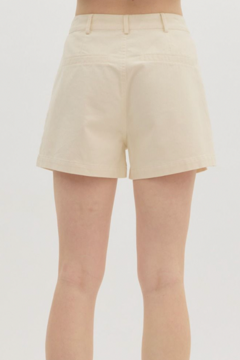 High waisted cotton shorts
