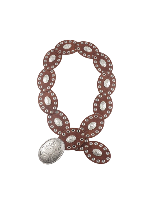 western boho brown silver belt