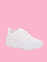 White Pearl Platform Sneakers