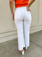 Kick Flare Raw Hem Jeans - White