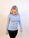 Aero Fitted Zip Up Jacket - Blue