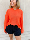 Luisa Soft Knit Hoodie - Orange