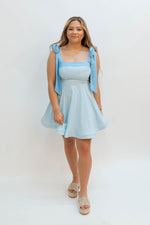 brunch outfit blue dress