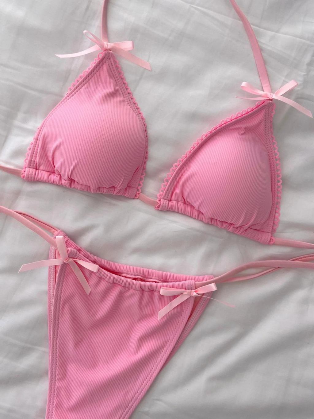 Pink Bow Bikini Set LOVE OKIE