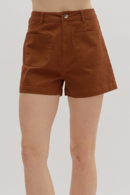 Brown high waisted shorts