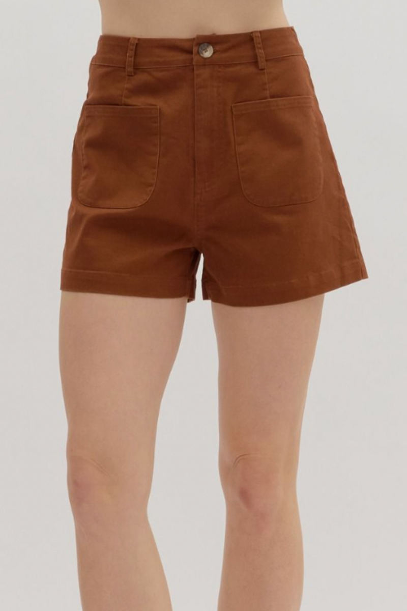 Brown high waisted shorts