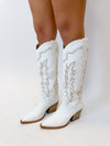 Indigo Tall White Boots