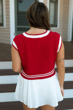 Serena Sweater Vest - Red