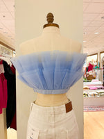 Tulle Ruffle Top - Dusty Blue