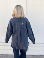 Black Distressed Denim Jacket