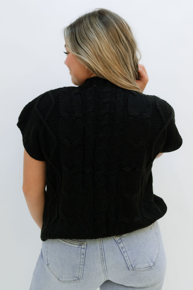 Blissful Bow Sweater - Black