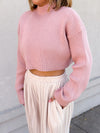 Unwritten Love Cropped Sweater- Rose