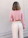 Unwritten Love Cropped Sweater- Rose