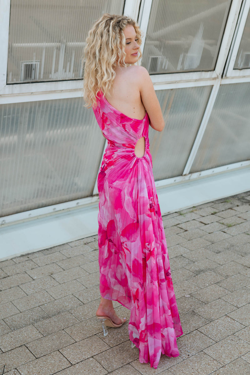 Asymmetrical flowy garden dress