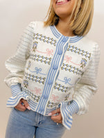 Round Neck Bow Cardigan