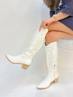 cowboy western tall white boot