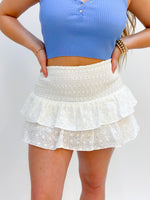 Everyday Mini Skirt in White - Front View