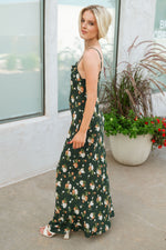 Aspen Floral Midi Dress - Hunter Green