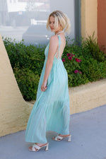 coastal open back long dress 