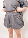 Sophie Bubble Pearl Shorts- Charcoal