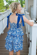 Radiance Tropical Tiered Dress - Blue