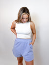 Steph Soft Pearl Shorts- Periwinkle