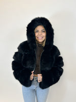 Luxe Black Fur Jacket