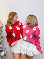 All Over Santa Sweater - Pink
