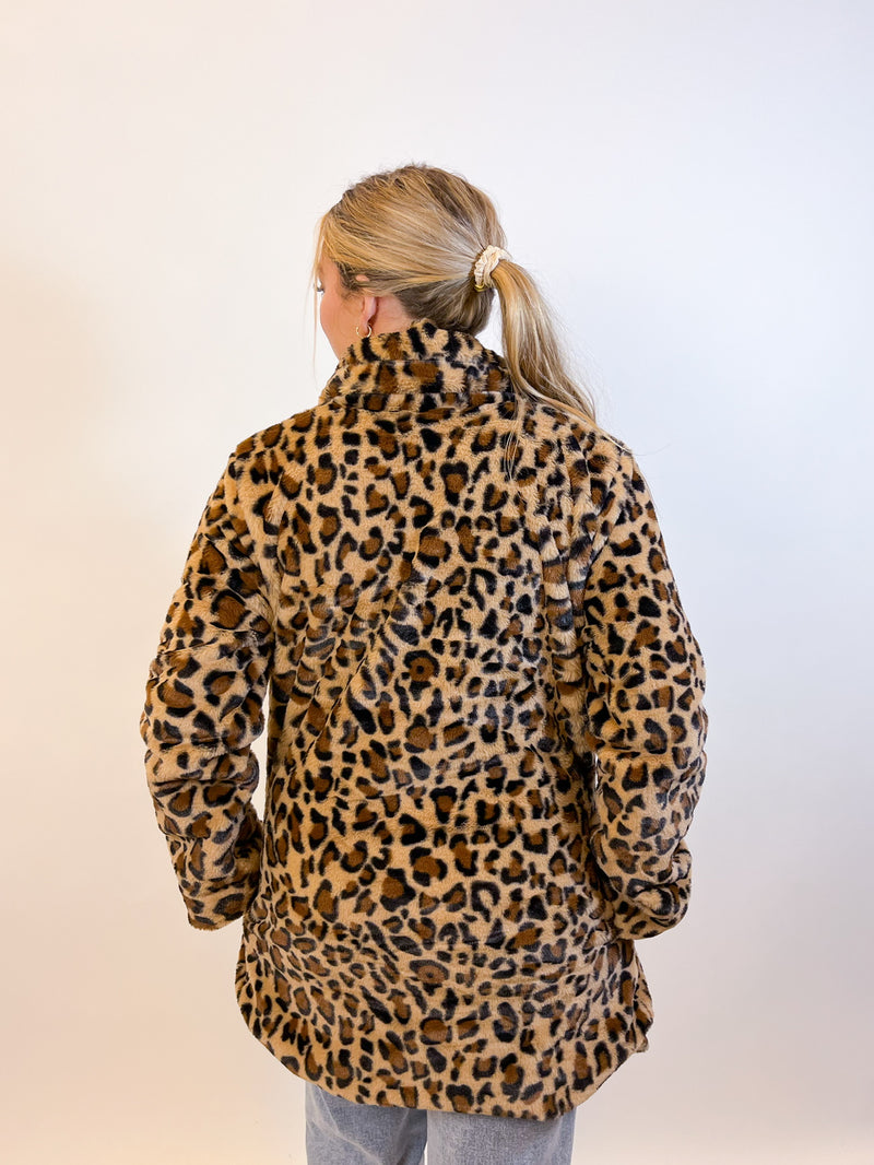 Karen Leopard Teddy Coat